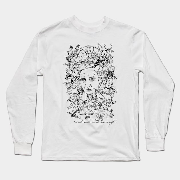 Attenborough's Animals (Text) Long Sleeve T-Shirt by TMW Design